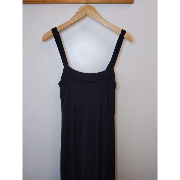 BANANA REPUBLIC Black Tiered Dress Tank Sleeveless Modal Soft Size L Large - Picture 2 of 8